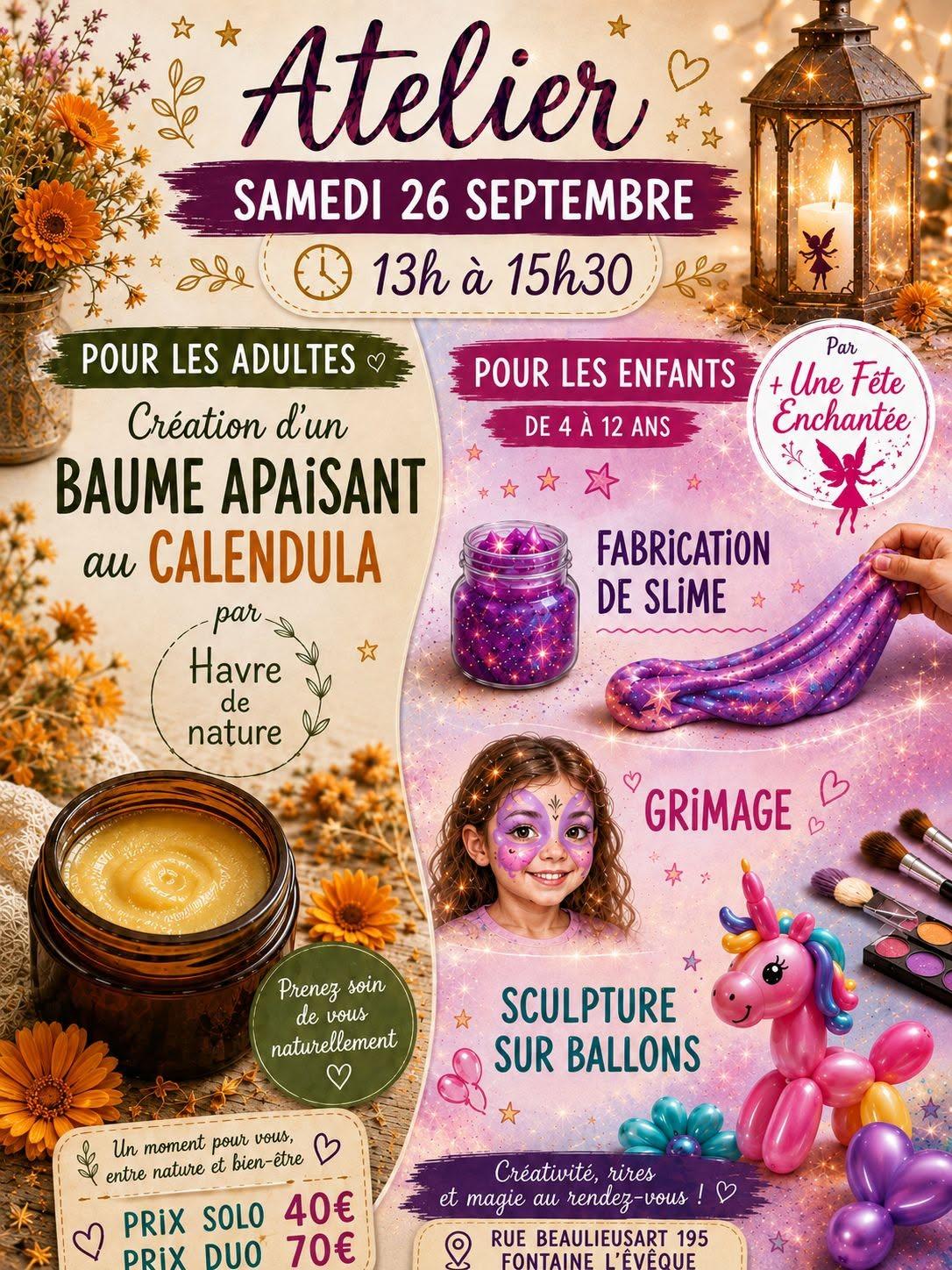 Atelier baume au calendula